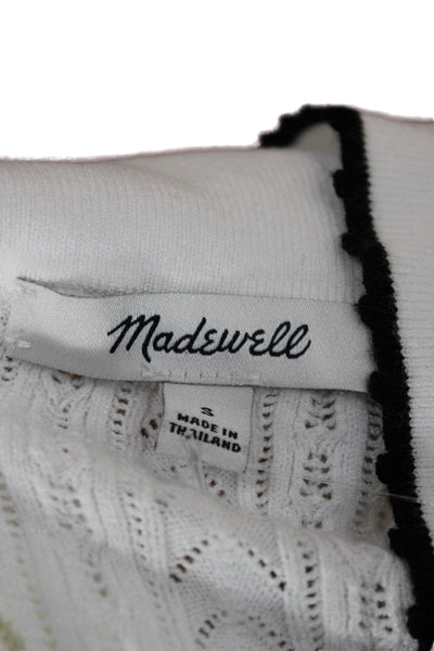 Madewell Women Collared Cardigan White Viscose Long Sleeve Size S
