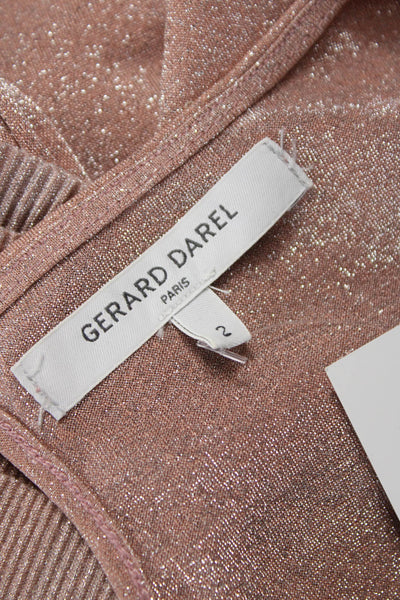 Gerard Darel Womens Pink Basic Blouse Short Sleeve Round Neck Size 2