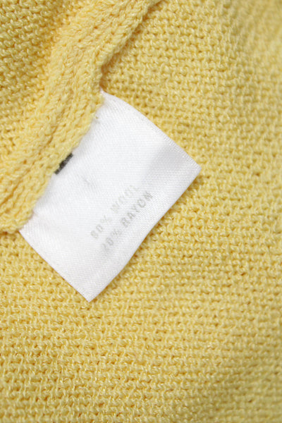 St. John Womens Wool Boat Neck Sleeveless Tank Yellow Size L