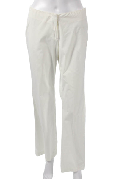 Theory Womens Dress Pants White Cotton Zip Inseam 31 Size 4