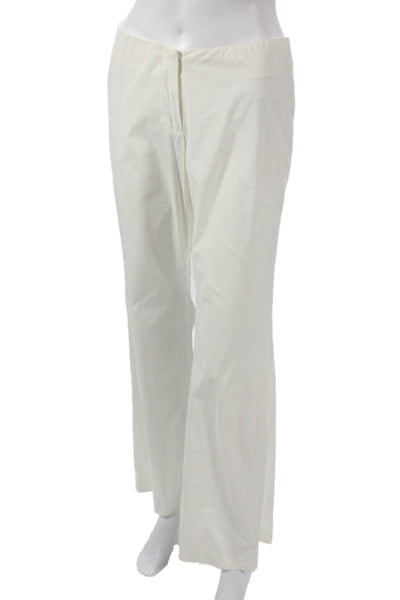 Theory Womens Dress Pants White Cotton Zip Inseam 31 Size 4