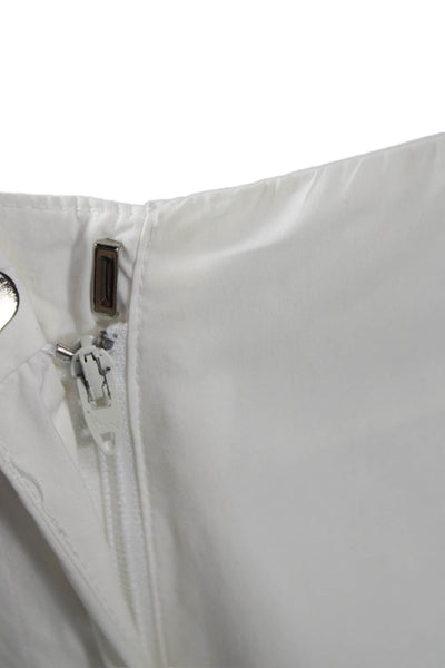 Theory Womens Dress Pants White Cotton Zip Inseam 31 Size 4