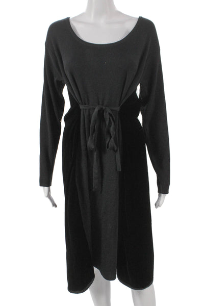 Laura Biagiotti Women Sweater Dress Black Cashmere Long Sleeve Size 42