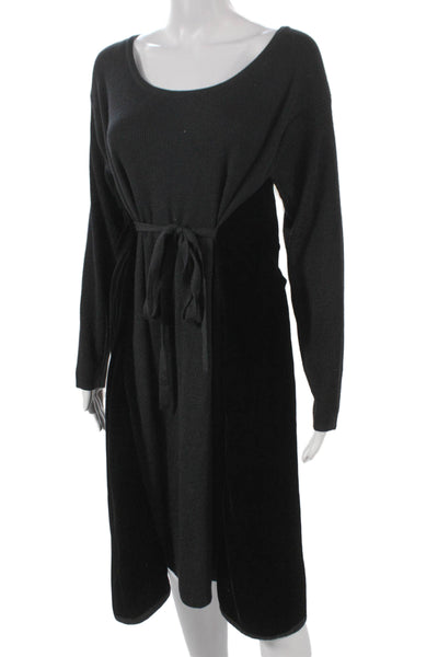 Laura Biagiotti Women Sweater Dress Black Cashmere Long Sleeve Size 42