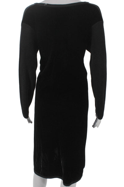 Laura Biagiotti Women Sweater Dress Black Cashmere Long Sleeve Size 42