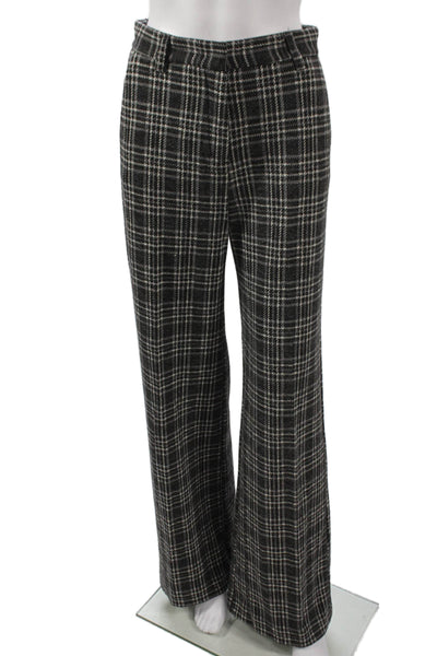 Good Match Womens Dress Pants Black Plaid Viscose Zip Size 40