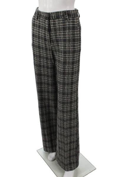 Good Match Womens Dress Pants Black Plaid Viscose Zip Size 40