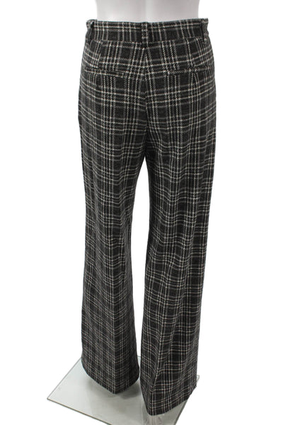 Good Match Womens Dress Pants Black Plaid Viscose Zip Size 40