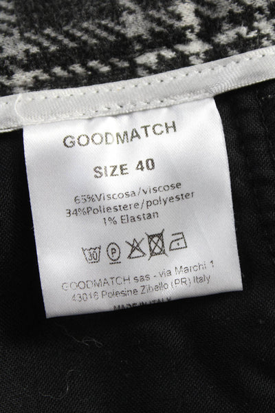 Good Match Womens Dress Pants Black Plaid Viscose Zip Size 40
