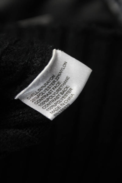 Central Park West Women Black Rayon Cable Mock Neck Sweater Size S