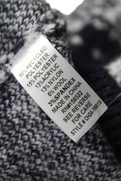 Central Park West Women Pullover Sweater Fair Isle Collared Blue Size S