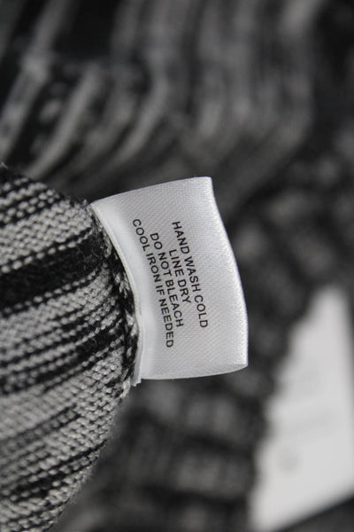 Central Park West Womens Black Striped Pullover Crew Neck Long Sleeve Size S