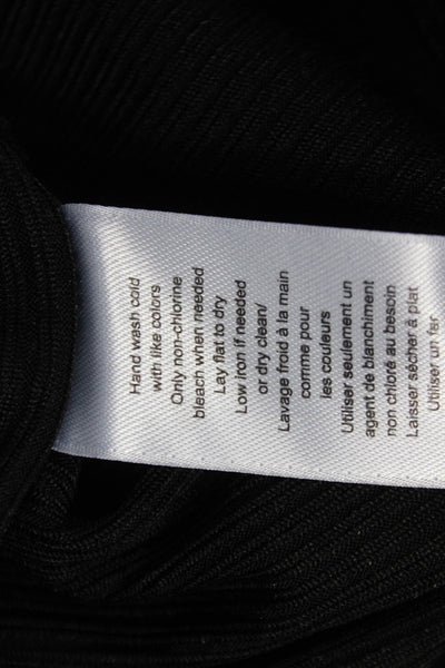 Rag & Bone Womens Long Sleeve V Neck Bodysuit Black Polyester Size L