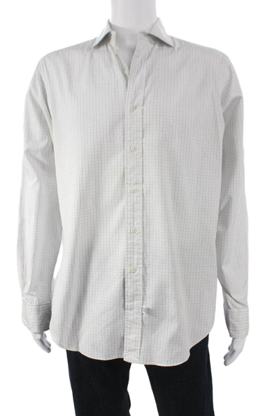 Polo Ralph Lauren Mens Cotton Checkered Button Down Shirt White Size 16-36