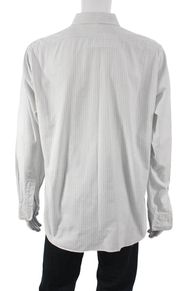 Polo Ralph Lauren Mens Cotton Checkered Button Down Shirt White Size 16-36