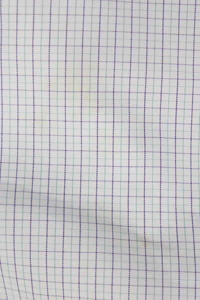Polo Ralph Lauren Mens Cotton Checkered Button Down Shirt White Size 16-36