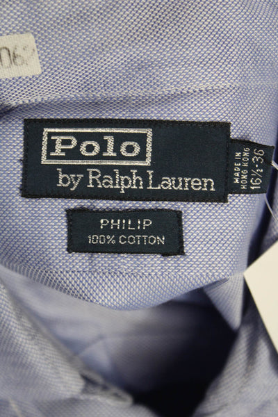 Polo Ralph Lauren Mens Cotton Button Down Shirt Blue Size 16.5-36