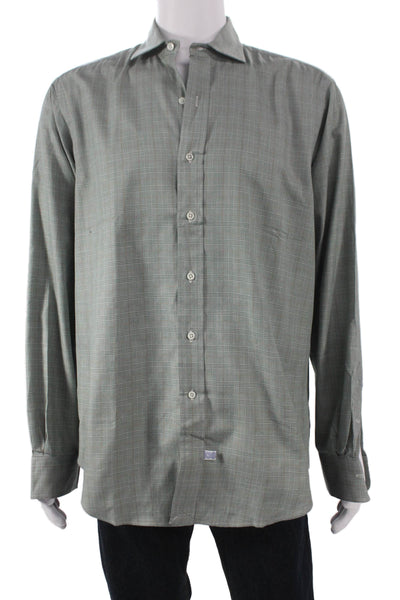 Polo Ralph Lauren Mens Cotton Plaid Button Down Shirt Green Size 16-36