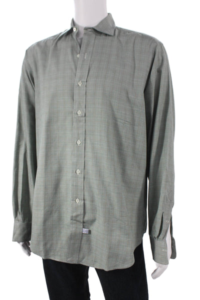 Polo Ralph Lauren Mens Cotton Plaid Button Down Shirt Green Size 16-36