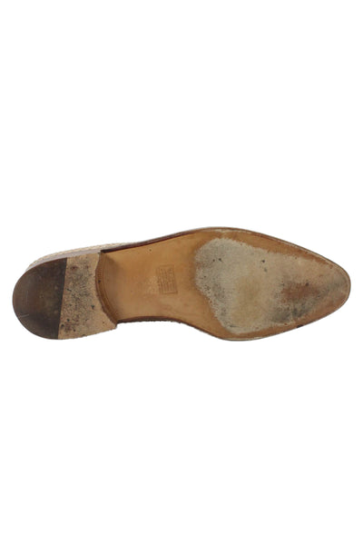 Walter Steiger Mens Leather Pointed Toe Slip On Loafers Beige Size 11