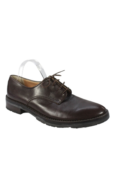 Walter Steiger Mens Leather Lace Up Oxfords Dress Shoes Brown Size 12