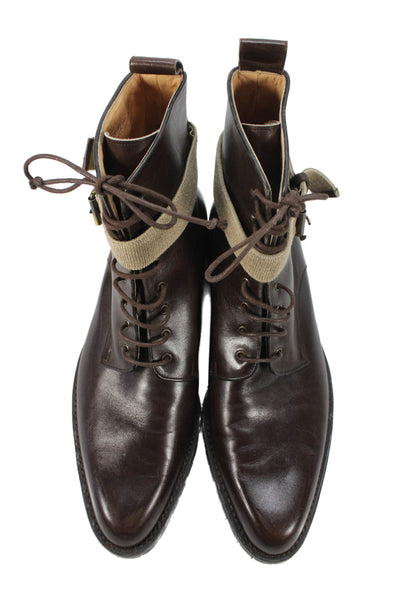 Walter Steiger Mens Leather Pointed Toe Boots Brown Size 11.5