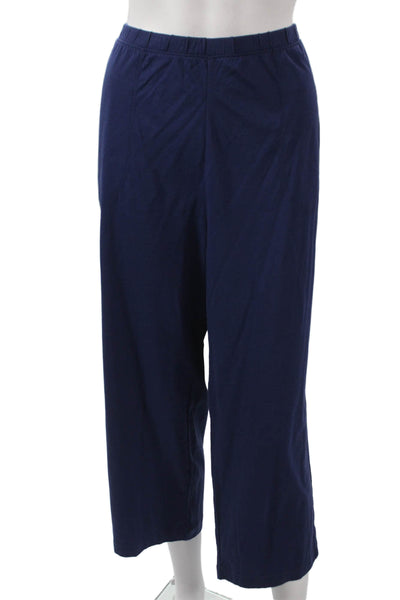 Skin Womens Cropped Blue Cotton Pants Pull On Size 3