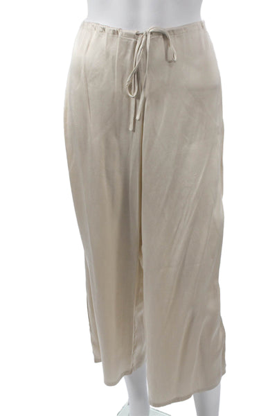 Skin Women Dress Pants Silk Drawstring Beige Size 3