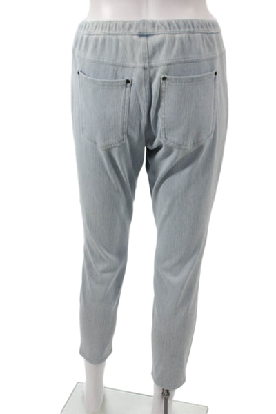 Hue Womens Jeggings Blue Cotton Blend Solid Size L