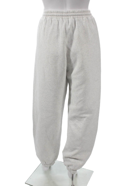 White Fox Unisex Adults Gray Drawstring Sweatpants 50% Cotton Size 2XL