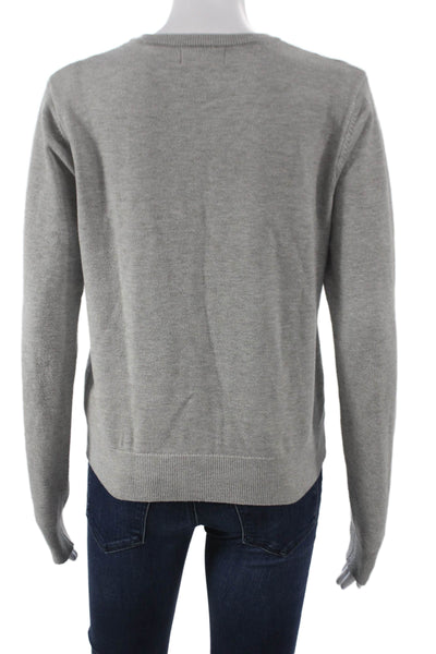 Edikted Womens Cardigan Gray Acrylic Long Sleeve Solid Size S