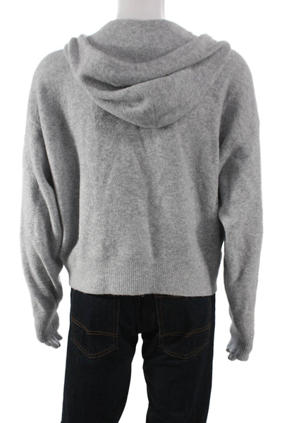 TNA Unisex Adults Full Zip Hoodie Gray Acrylic Long Sleeve Size L