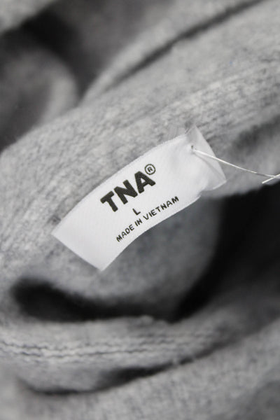 TNA Unisex Adults Full Zip Hoodie Gray Acrylic Long Sleeve Size L