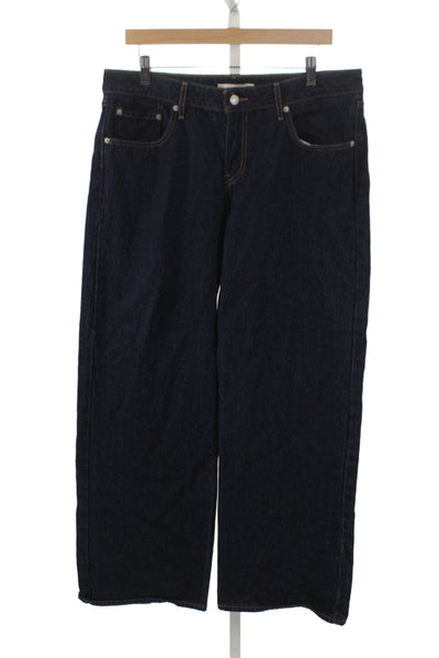 Levis Men Wide-Leg Jeans Blue Cotton Low Rise Size 31