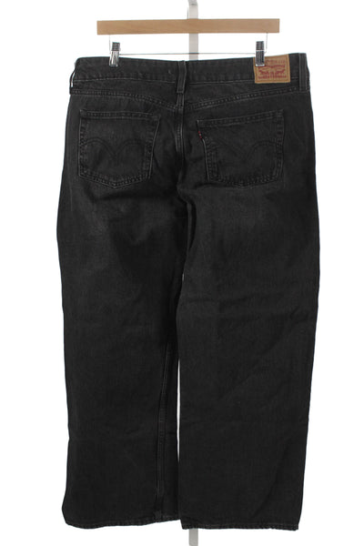 Levis Mens Wide-Leg Jeans Black Size 32