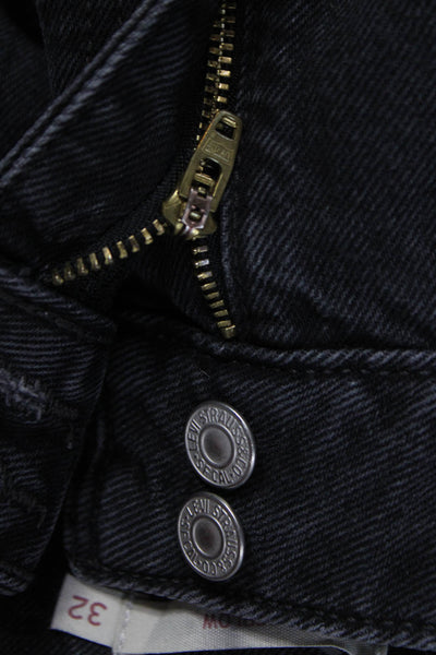 Levis Mens Wide-Leg Jeans Black Size 32