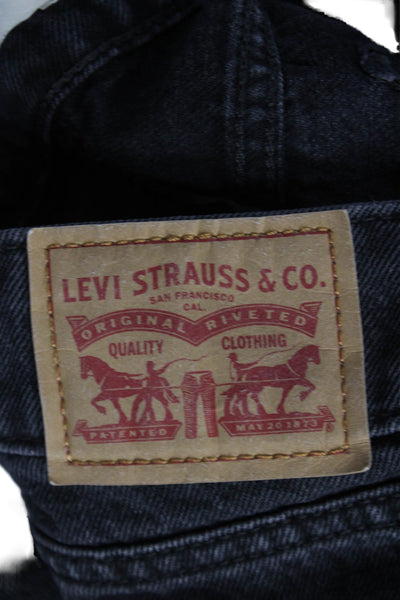 Levis Mens Wide-Leg Jeans Black Size 32