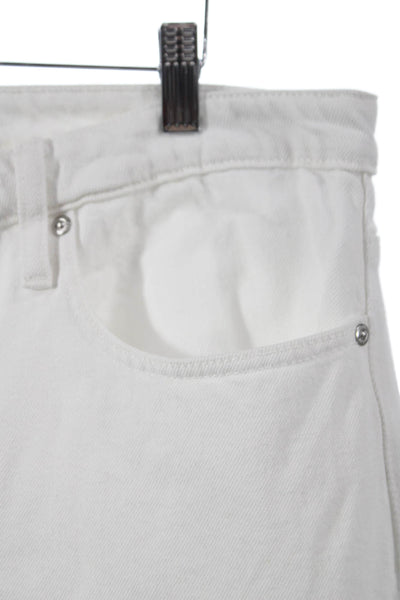 Revice Womens Wide-Leg Jeans White 100% Cotton Low Rise Size 32
