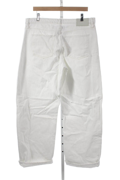 Revice Womens Wide-Leg Jeans White 100% Cotton Low Rise Size 32