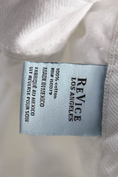 Revice Womens Wide-Leg Jeans White 100% Cotton Low Rise Size 32