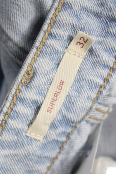 Levi Strauss & Co Unisex Straight Jeans Blue 100% Cotton Button Fly Size 32