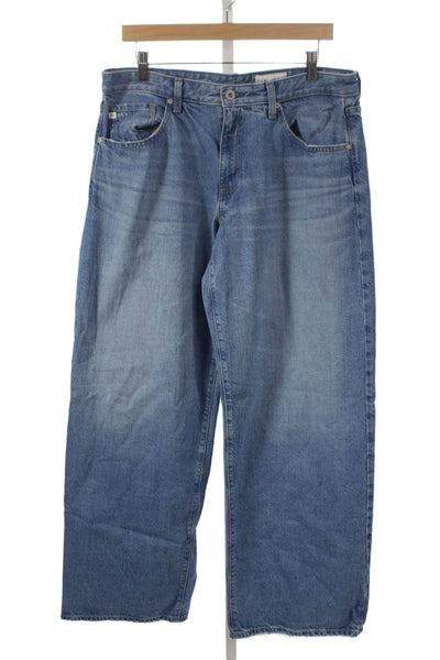 AG Adriano Goldschmied Mens Wide Leg Jeans Blue Mid Rise Inseam 32 Size 31