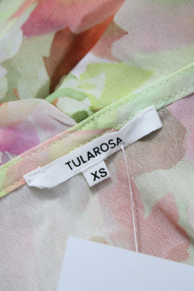 Tularosa Womens Multicolor V Neck Maxi Dress Long Sleeve Tie Polyester Size XS