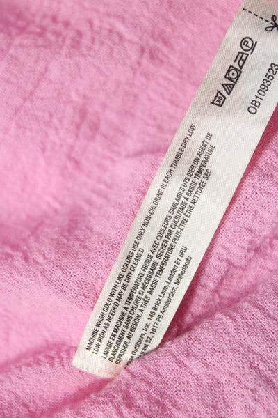 Free People Women Mini Dress Pink Long Sleeve Cotton Size XS