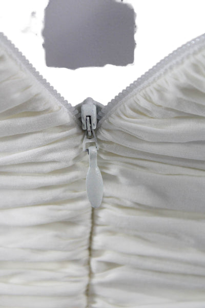 Zara Womens Bodycon Dress White Sweetheart Sleeveless Short Polyester Size XS
