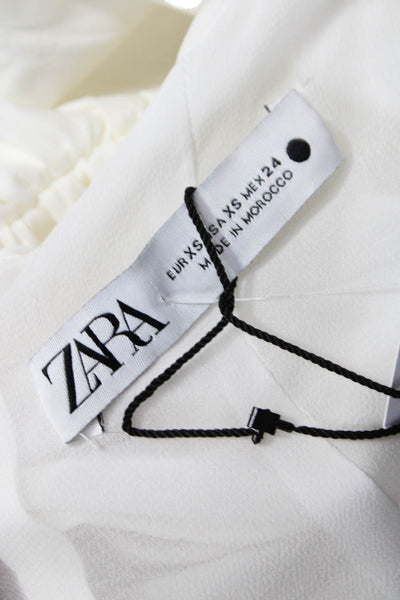 Zara Womens Bodycon Dress White Sweetheart Sleeveless Short Polyester Size XS