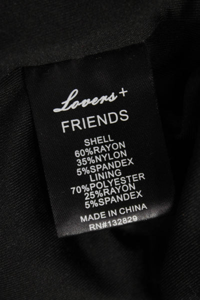 Lovers + Friends Women Mermaid Black High Neck Lace Up Rayon Long Dress Size S