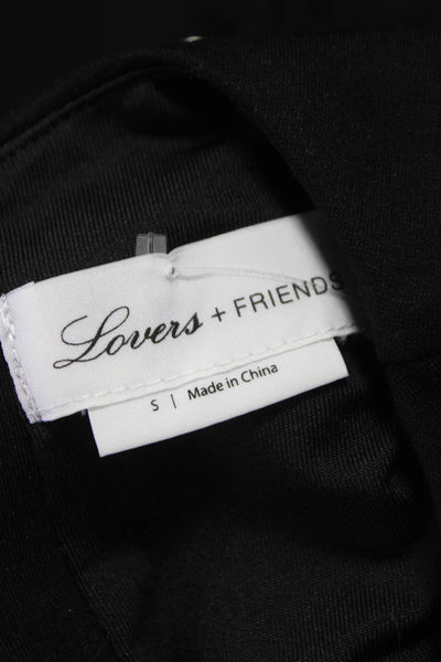 Lovers + Friends Women Mermaid Black High Neck Lace Up Rayon Long Dress Size S