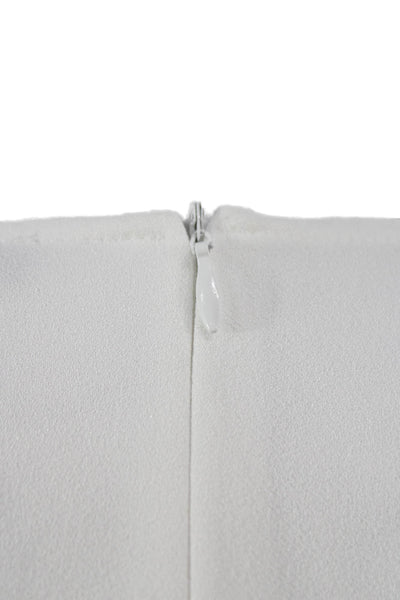 Zara Women Playsuit White V-Neck Long Sleeve Zip Polyester Size XS