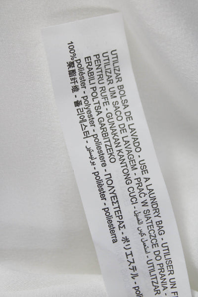 Zara Women Playsuit White V-Neck Long Sleeve Zip Polyester Size XS
